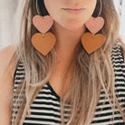 VE101 - Double Heart Earrings - Double J Saddlery