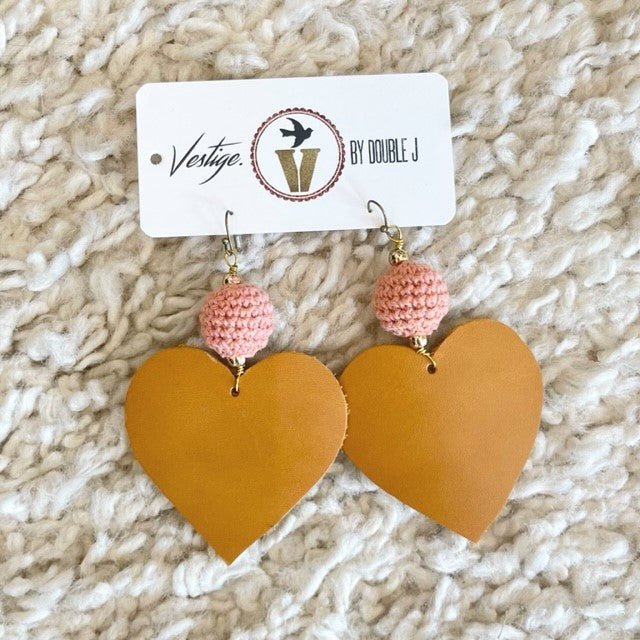 VE102 - Crochet Heart Earrings - Double J Saddlery
