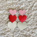 VE108 - 3 Tier Heart Earrings - Double J Saddlery