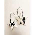 VE117 - Large Cowhide Star Earrings - Double J Saddlery