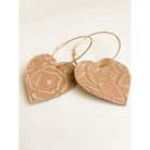 VE126 - Rose Heart Hoop Earrings - Double J Saddlery