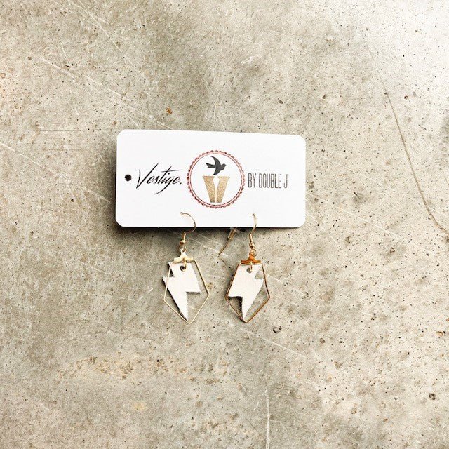 VE130A - White Lightning Earrings - Double J Saddlery