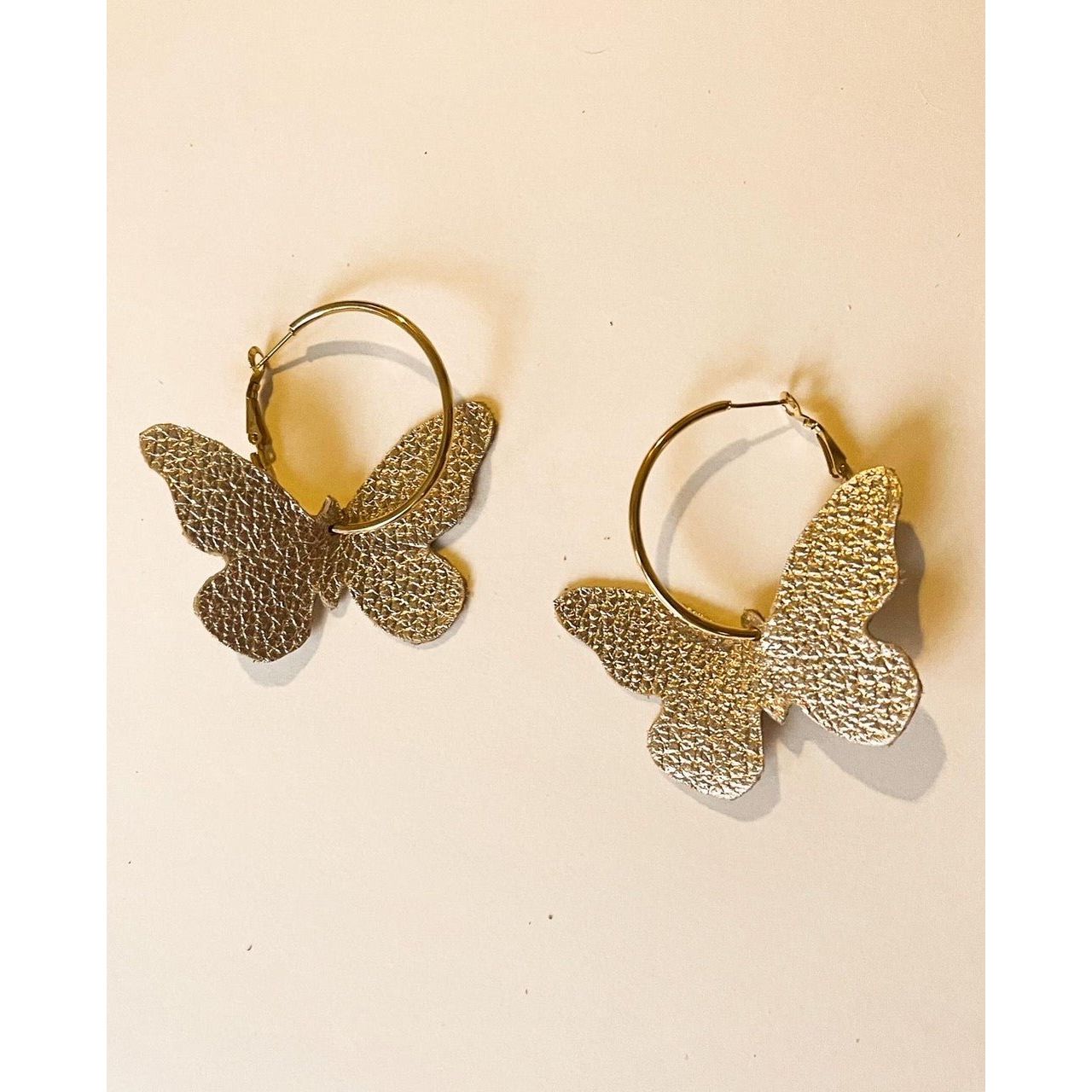 VE143 - Butterfly Hoop Earrings - Double J Saddlery