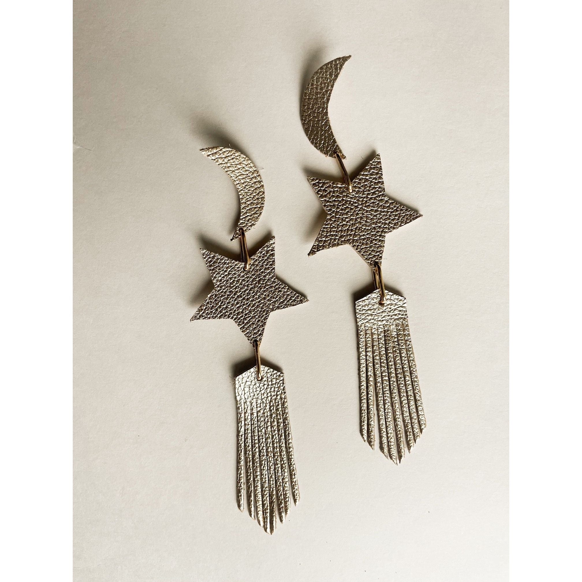 VE144 - Moon and Stars Earrings - Double J Saddlery