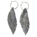 VE62 - Vestige Silver Metallic Feather Hoop Earrings - Double J Saddlery