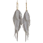 VE64 - Vestige Eggshell Feather Hoop Earrings - Double J Saddlery
