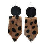 VE67 - Vestige Caramel Cheetah Hair V Fringe Earrings - Double J Saddlery