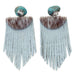 VE88 - Vestige Cowhide and Turquoise Nugget Earrings - Double J Saddlery