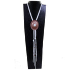 VN104 - Vestige Braided White Leather Concho Necklace - Double J Saddlery