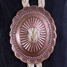 VN105 - Vestige Braided Creme Elk Skin Concho Necklace - Double J Saddlery