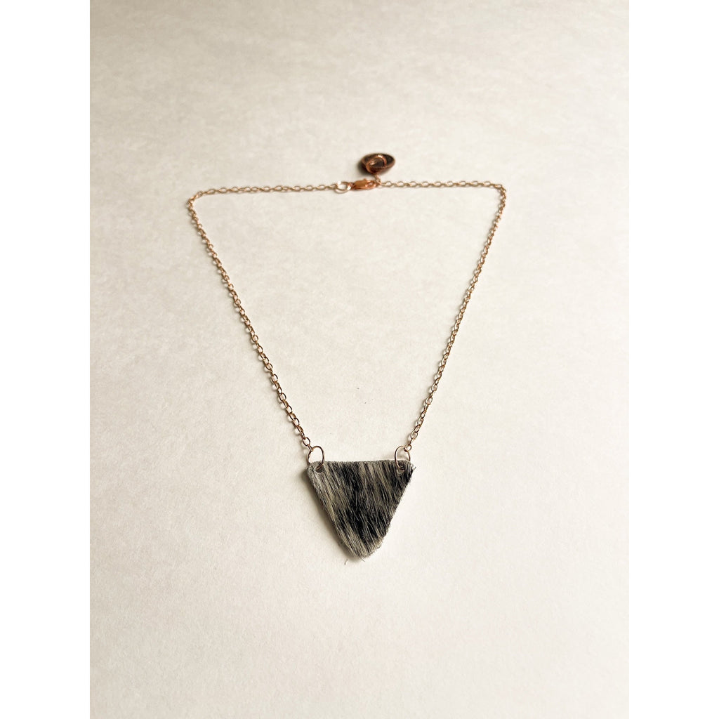 VN120 - Cowhide Triangle Necklace - Double J Saddlery