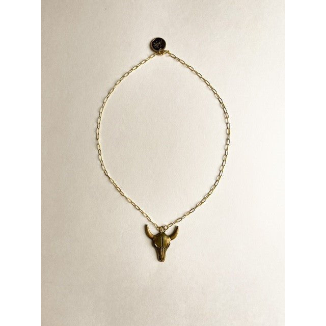 VN124 - Gold Steer Necklace - Double J Saddlery