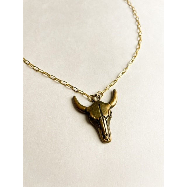 VN124 - Gold Steer Necklace - Double J Saddlery