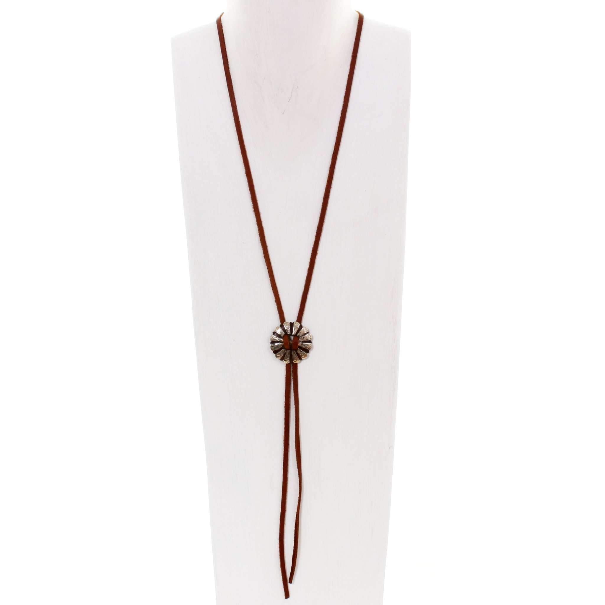 VN14 - Vestige Brandy Elk Skin Necklace - Double J Saddlery