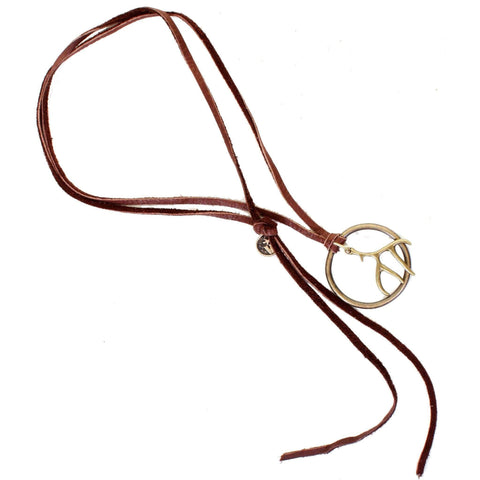 VN28 - Vestige Chocolate Elk Skin Necklace - Double J Saddlery