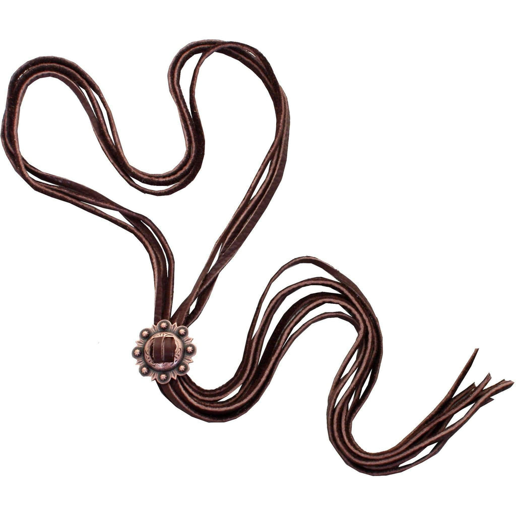 VN50 - Vestige Chocolate Elk Skin Necklace - Double J Saddlery
