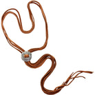 VN52 - Vestige Brandy Elk Skin And Sunflower Necklace - Double J Saddlery