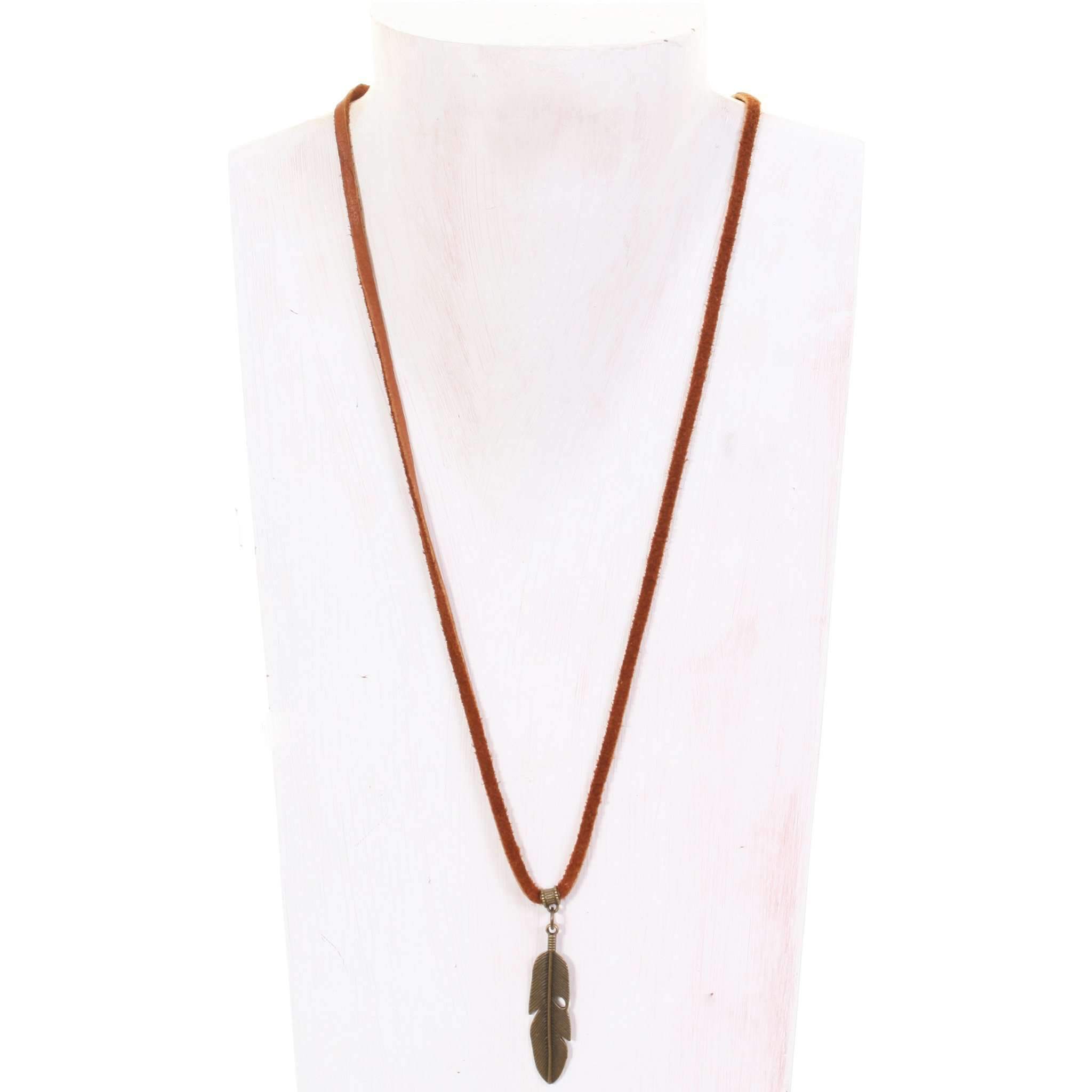 VN81 - Vestige Brandy Elk Skin Necklace - Double J Saddlery