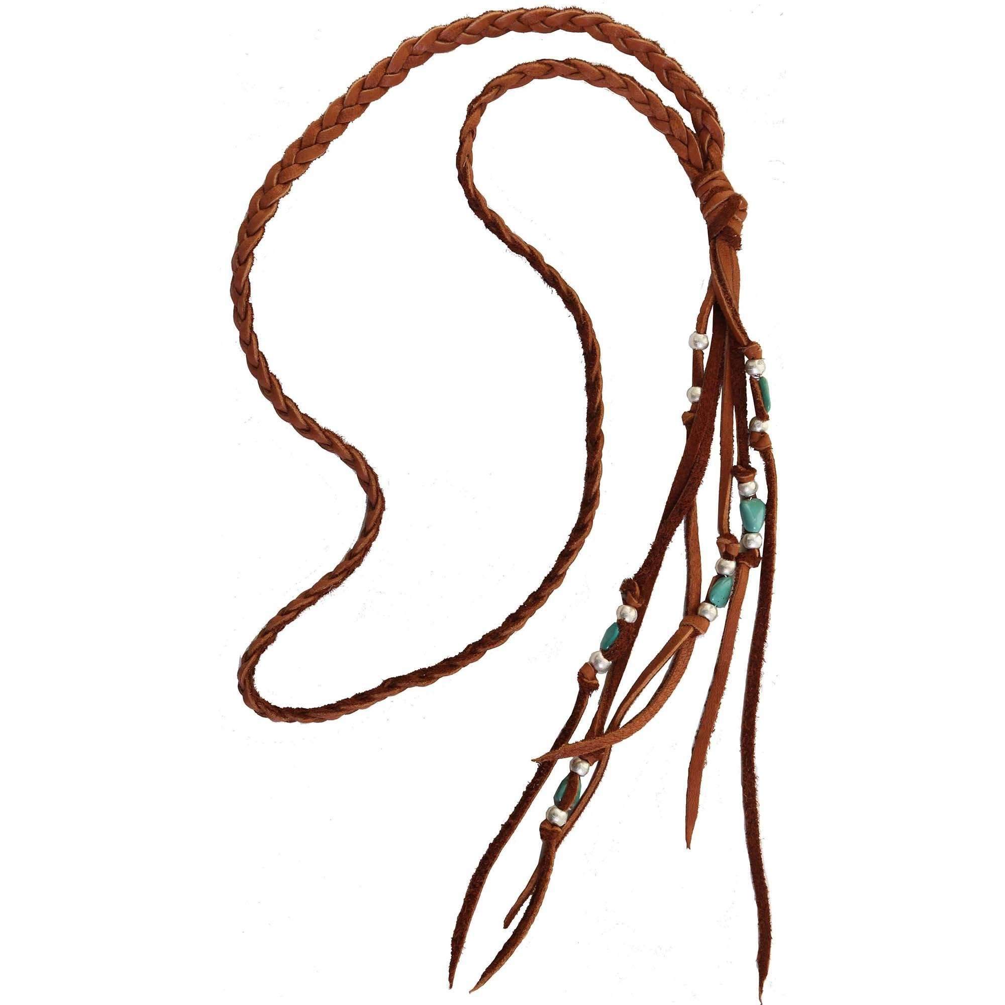 VN98 - Vestige Braided Brandy Elk Skin Necklace - Double J Saddlery