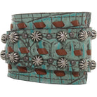 WCUF03 - Turquoise Gator Print Wrap Cuff - Double J Saddlery