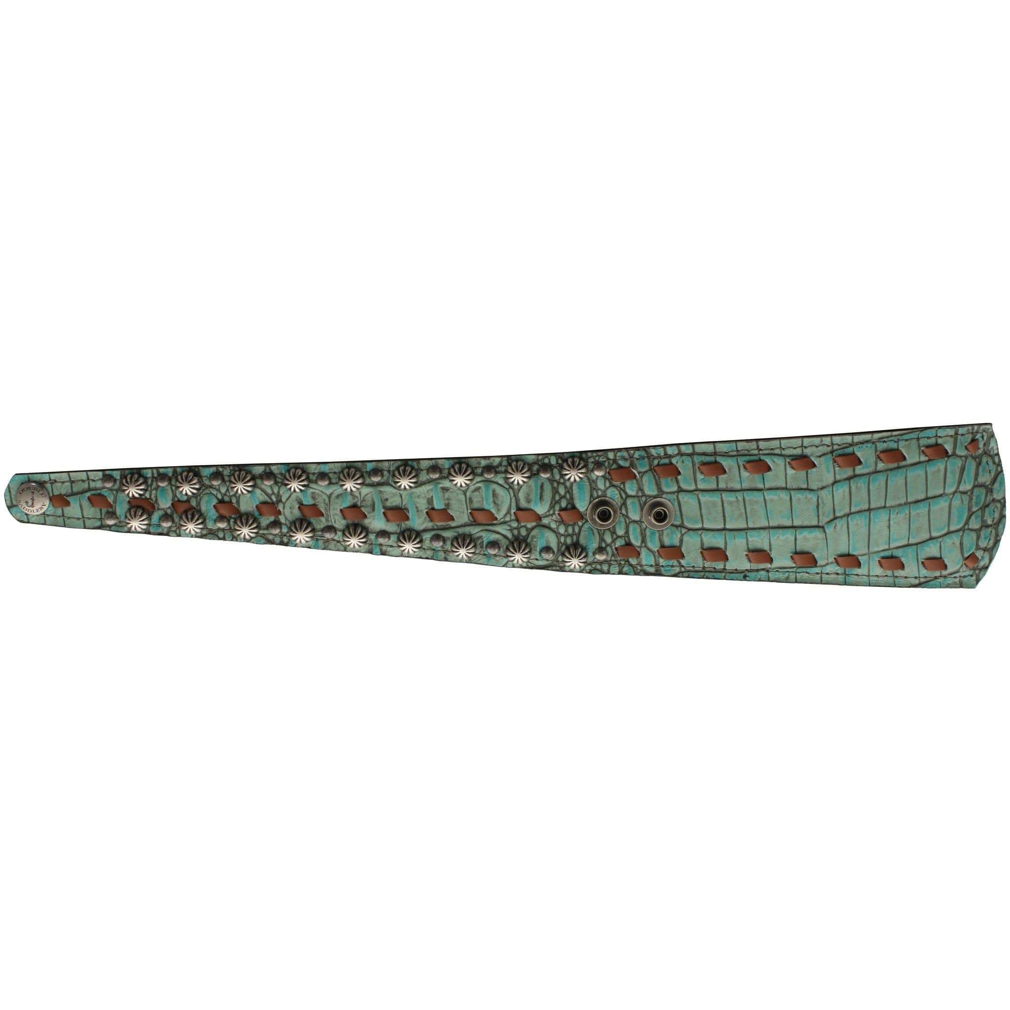 WCUF03 - Turquoise Gator Print Wrap Cuff - Double J Saddlery