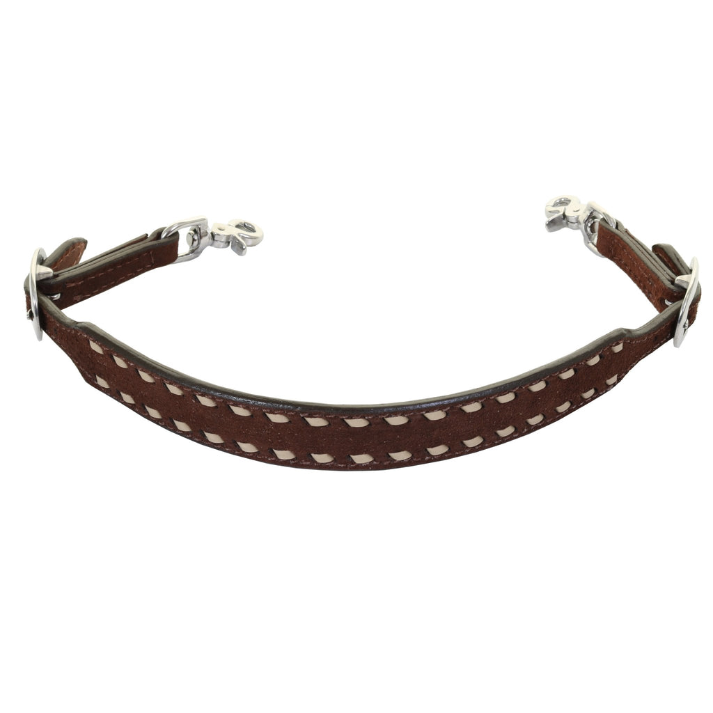 WS06 - Brown Rough Out Buck Stitched Wither Strap - Double J Saddlery